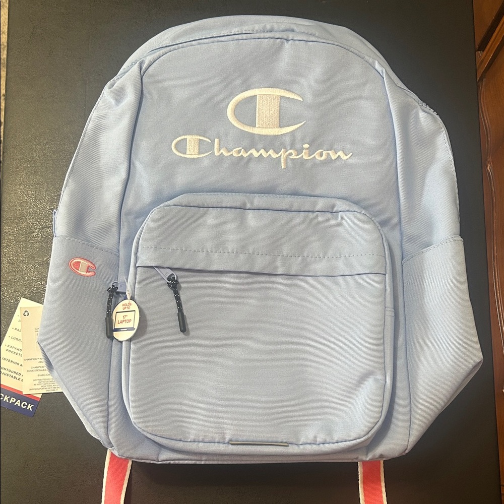 Champion Pastel Blue Backpack with White Logo